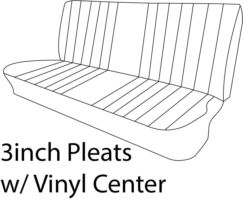 1960-66 Chevy & GMC Truck Vinyl & Cloth Bench Seat Cover 3inch Pleats with Vinyl Center