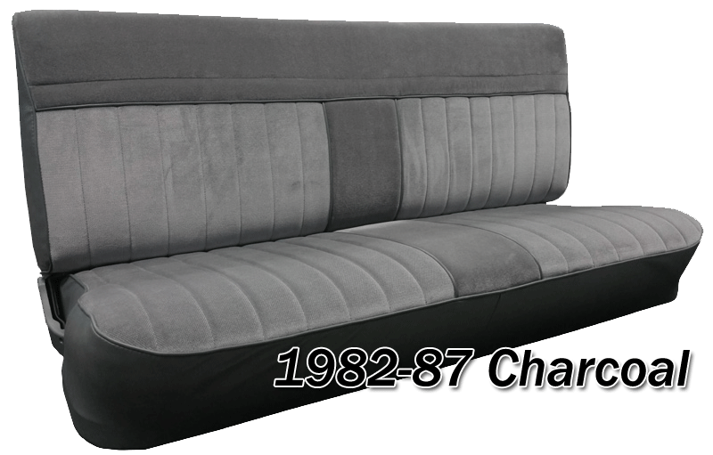 1981 91 Fullsize Chevy Gmc Crew Cab Truck Front Vinyl Cloth Bench Seat Cover With Horizontal Band Covers And Cushions Usa1 Interiors - Bench Seat Covers For Chevy Trucks