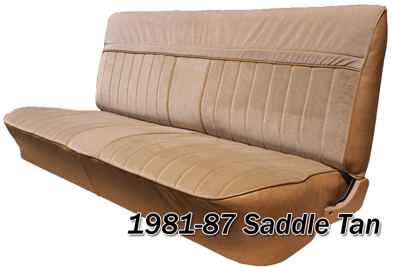 1981 87 Fullsize Chevy Gmc Truck Front Vinyl Cloth Bench Seat Cover With Horizontal Band Covers And Cushions Usa1 Interiors - 1985 Chevy C10 Seat Cover