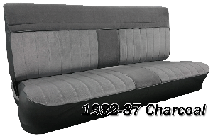 1981-91 Fullsize Chevy & GMC Crew Cab Truck Front Vinyl & Cloth Bench Seat Cover with Horizontal Band
