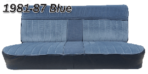 1981-91 Fullsize Chevy & GMC Crew Cab Truck Rear Vinyl & Cloth Bench Seat Cover with Horizontal Band